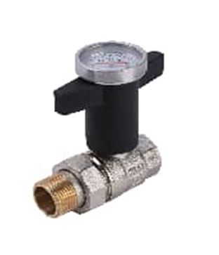 Кран шаровой с накидной гайкой ,  c термометром 1 ", ZSv.202.0306N