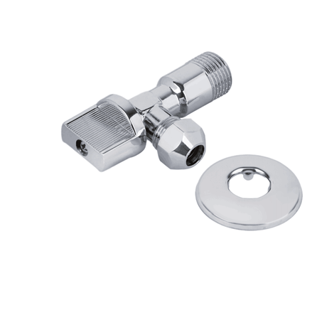 Кран шаровой угловой 1/2&quot;х3/8&quot; ш с цангой и отражателем  хром, арт.BL5833A