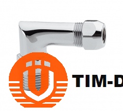 Хромированное угловое цанговое соединение под трубу TIM 10мм x 1/2&quot; резьба наружная,L082M