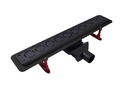 Душевой лоток с решеткой, (сухой +гидрозатвор), черный матовый 800*70, арт.ZSt.1123.8002BK