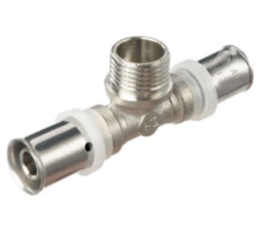 Пресс-фитинг. Тройник  никелированный 20 * 3/4" ш * 20, F-T2003MN