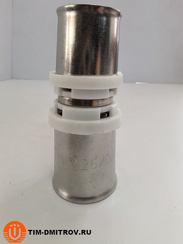 Пресс-фитинг прямой никелированный 26*26 TIM, арт.F-S2626N