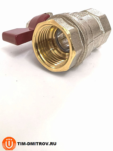Кран шаровой STANDARD (бабочка красная) никелированный 1/2" г/г арт.BV202-2N