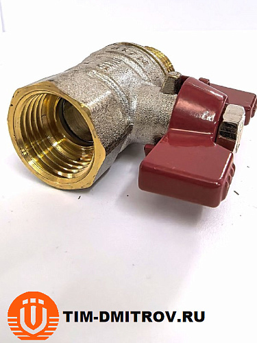 Кран шаровой STANDARD (бабочка красная) никелированный 1/2" г/ш арт.BV204-2N