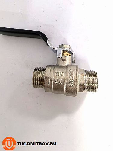 Кран шаровой ш/ш, ручка "STRONG" (никелированный) 1/2" TIM арт.DE1203X