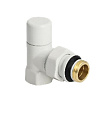 Запорный радиаторный клапан , 1/2" ВР-НР, угловой,матовый белый, арт.ZSv.213.02W