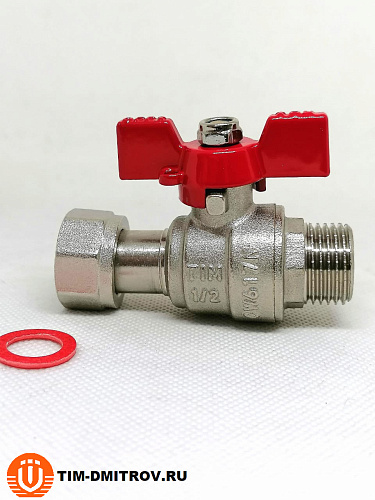 Кран шаровой с накидной гайкой и наружной резьбой 1/2&quot;,арт.BV210-C02MN