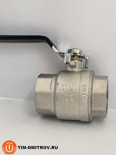 Кран шаровой никелированный 11/2" г-г рычаг TIM DE1212X