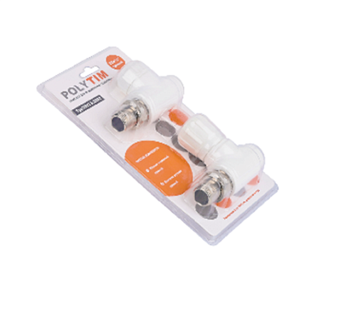 Комплект (ручной клапан прямой , клапан запорный прямой) PPR 20*1/2, арт.Tpp3085.k.2002