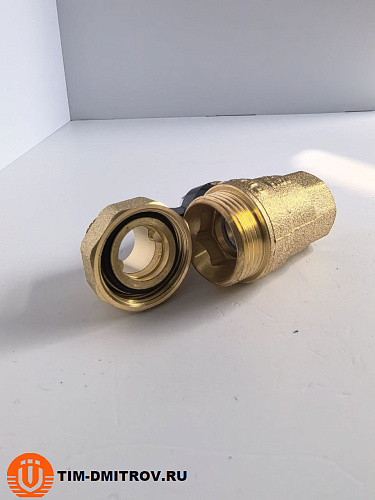 Кран шаровой с американкой бабочка, полный проход TIM, 1/2", Г/Ш DE1231
