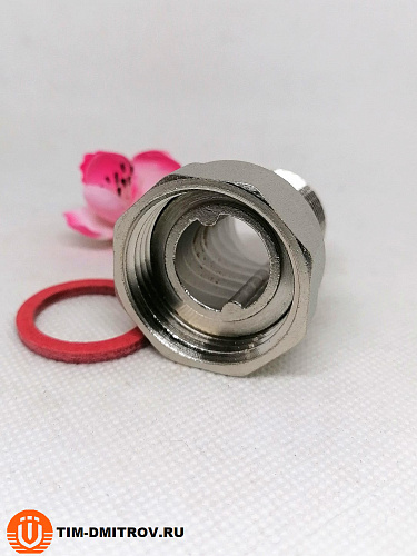 Полусгон с накидной гайкой и наружной резьбой (никелированный) 1*3/4 (ZEISSLER), арт. ZSr.165.060605