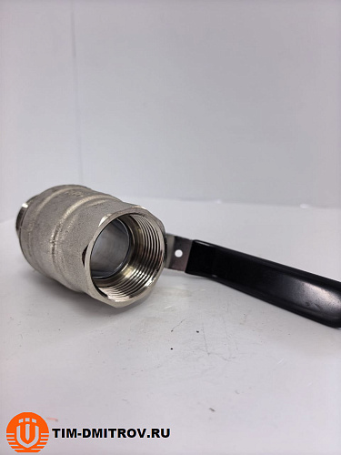 Кран шаровой усильный латунный никелированный 11/4" г-ш рычаг TIM DE1209X