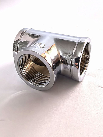 Хромированный тройник латунный TIM 3/4"x3/4"x3/4",K-TF333