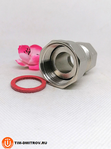 Полусгон с накидной гайкой и внутренней резьбой. никелированный 1*3/4 (ZEISSLER), арт.ZSr.165.070605