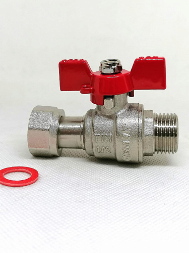 Кран шаровой с накидной гайкой и наружной резьбой 1/2&quot;,арт.BV210-C02MN