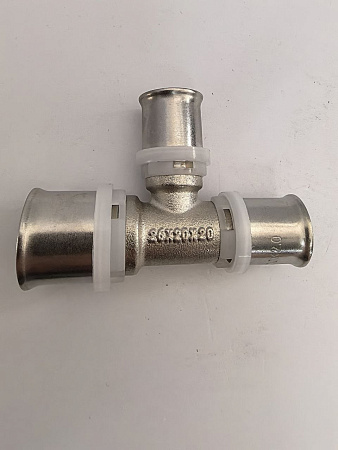 Пресс-фитинг (тройник) никелированный 26*20*20 TIM, F-T262020N