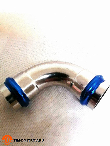 Двухраструбный пресс-угольник из нержавеющей стали 90° 28*28 мм ZTI.551.002828