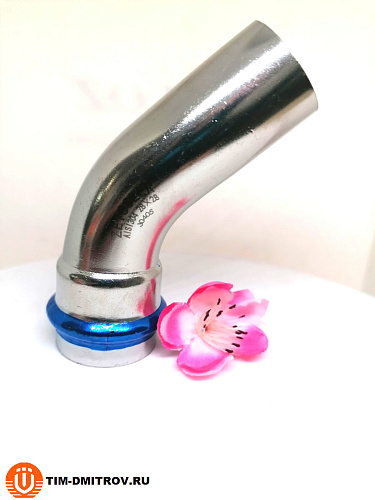 Однораструбный пресс-угольник 45° из нержавеющей стали 28*28 ZTI.558.002828