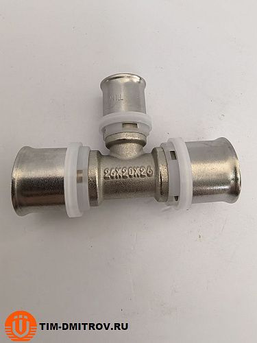 Пресс-фитинг (тройник) никелированный 26*20*26 TIM, F-T262026N