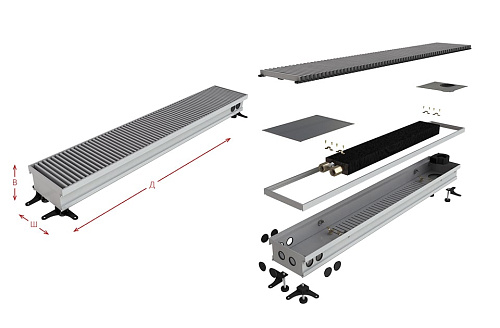 Конвектор внутрипольный Askon (без вентилятора) КВП 180/200/1700