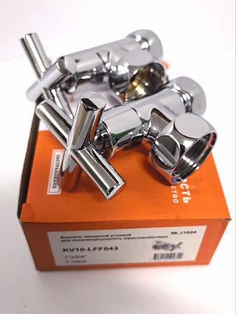 Хромированный кран для полотенце сушителя TIM 3/4" x 1" (пара), резьба внутр./внутр.,KV10-LFF043