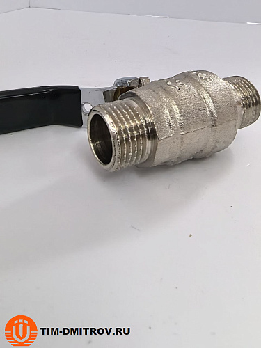 Кран шаровой ш/ш, ручка "STRONG" (никелированный) 1/2" TIM арт.DE1203X
