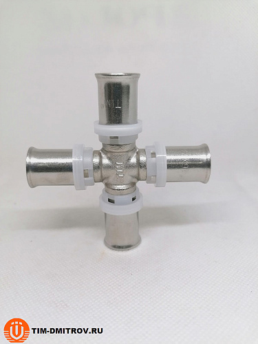 Пресс-фитинг – крестовина.никелированный  16*16*16*16, арт.F-X16161616N