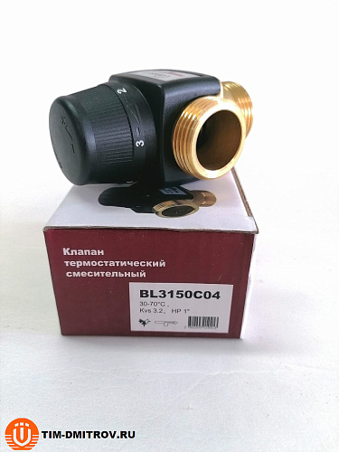Термостатический смесительный клапан Zeissler 1 НР 30-70°С KVs 3.2, BL3150C04
