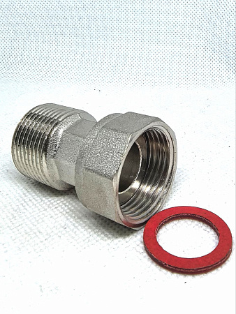 Полусгон никелированный прямой с накидной гайкой 3/4" ВР/НР ZEISSLER , ZSr.165.0605