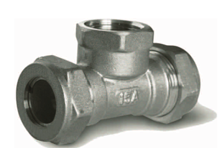 Тройник труба - вн. резьба - труба (никелированный) 32*1 1/4*32, арт.ZTI.632.320732N