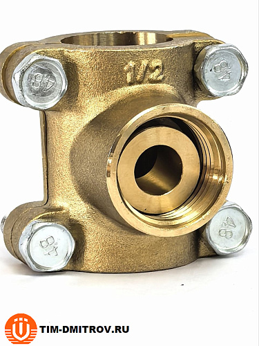 Врезка в трубу (водоотвод) латунная TIM 1/2" х 1/2" х 1/2",арт.ST222