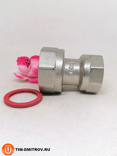 Полусгон с накидной гайкой и внутренней резьбой. никелированный 1*3/4 (ZEISSLER), арт.ZSr.165.070605