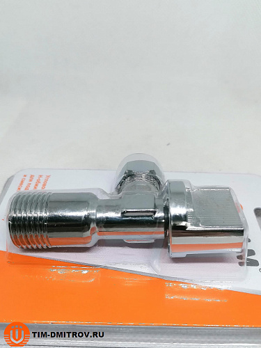 Кран угловой 1/2&quot;х3/8&quot; с цангой и отражателем TIM, хром, BL5833A