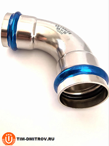 Двухраструбный пресс-угольник из нержавеющей стали 90° 35*35mm ZTI.551.003535