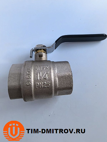Кран шаровой никелированный 11/4" г-г рычаг TIM DE1210X