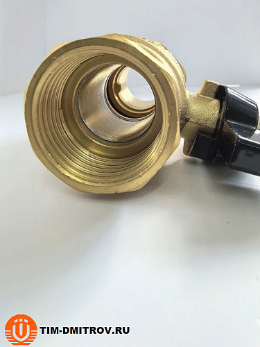 Кран шаровой с американкой TIM, 1", Г/Ш, бабочка, полный проход,DE1233
