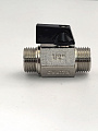 Мини кран для воды, никелированное 1/2" ш/ш (черная ручка) DE22MM-N