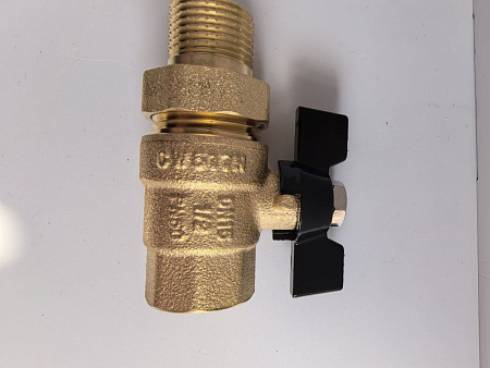 Кран шаровой с американкой бабочка, полный проход TIM, 1/2", Г/Ш DE1231