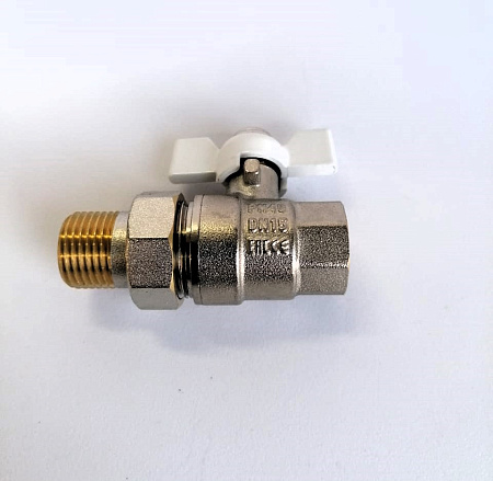 Кран шаровой с американкой усиленный латунный 1/2&quot; г-ш бабочка TIM DE1231N