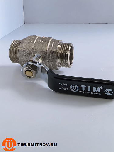 Кран шаровой никелированный 3/4" ш-ш рычаг TIM DE1206X