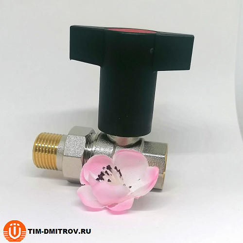 Шаровый кран с американкой маховик пластмассовый  1/2" ZSv.201.0304N