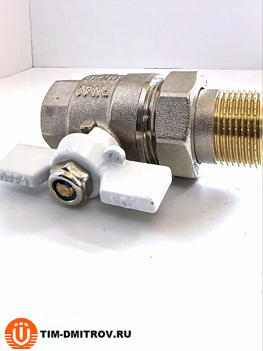 Кран шаровой с американкой усиленный латунный 3/4" г-ш бабочка TIM DE1232N
