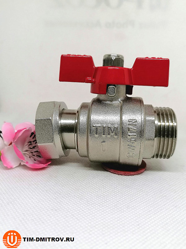 Кран шаровой с накидной гайкой и наружной резьбой 1&quot; ш,арт.BV210-C04MN