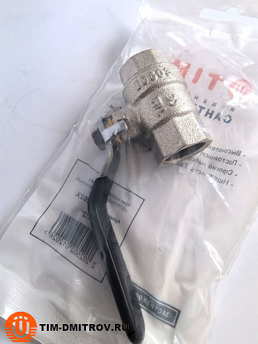 Кран шаровой никелированный 3/4" г-г рычаг TIM DE1205X