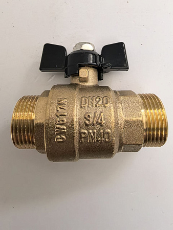 Кран шаровой TIM, 3/4", Ш/Ш, бабочка, полный проход,DE1220