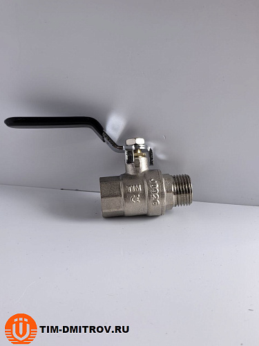Кран шаровой никелированный STRONG 1/2" г-ш рычаг TIM DE1201X