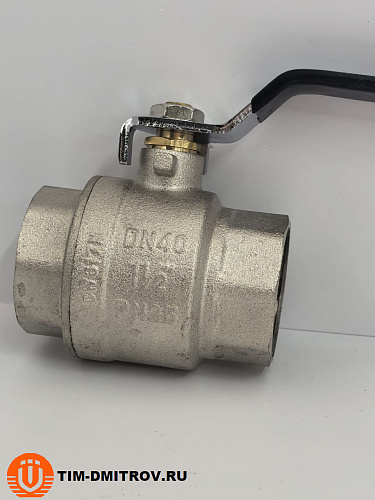 Кран шаровой никелированный 11/2" г-г рычаг TIM DE1212X