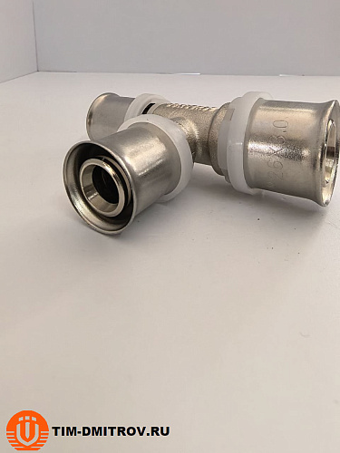 Пресс-фитинг (тройник) никелированный 26*20*20 TIM, F-T262020N