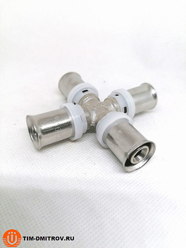 Пресс-фитинг – крестовина.никелированный  16*16*16*16, арт.F-X16161616N