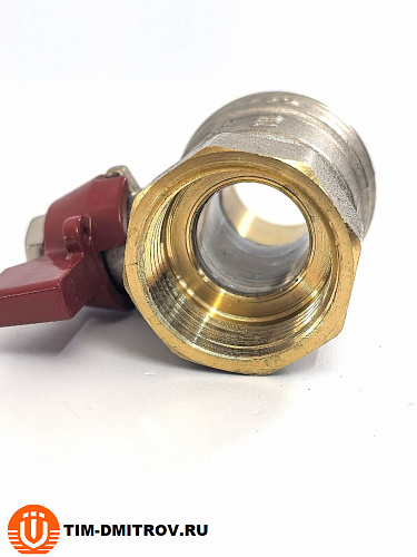 Кран шаровой STANDARD (бабочка красная) никелированный 3/4" г/ш арт.BV204-3N